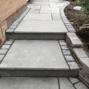 Grey Natural Riven Limestone Patio Slabs