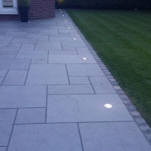 Grey Natural Riven Limestone Patio Slabs