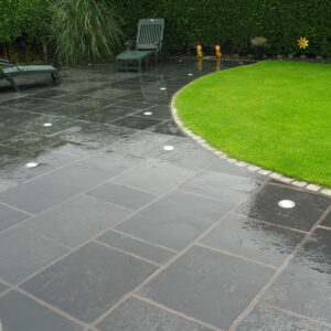 Black Limestone Brushed and Tumbled Patio Slabs