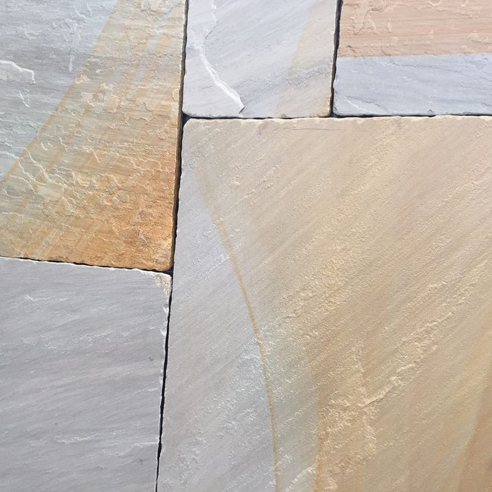Indian York Aged and Tumbled Sandstone Patio Slabs