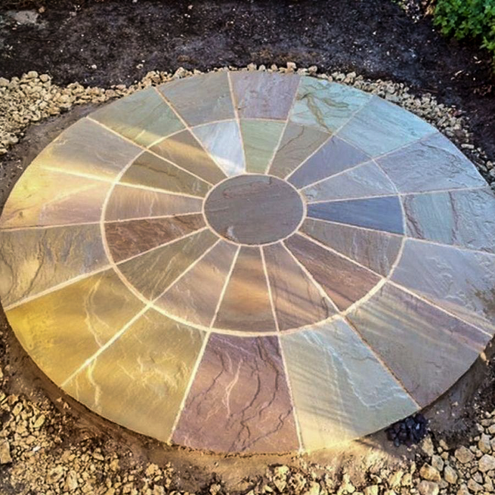 Raj Green Natural Sandstone 2m Circle