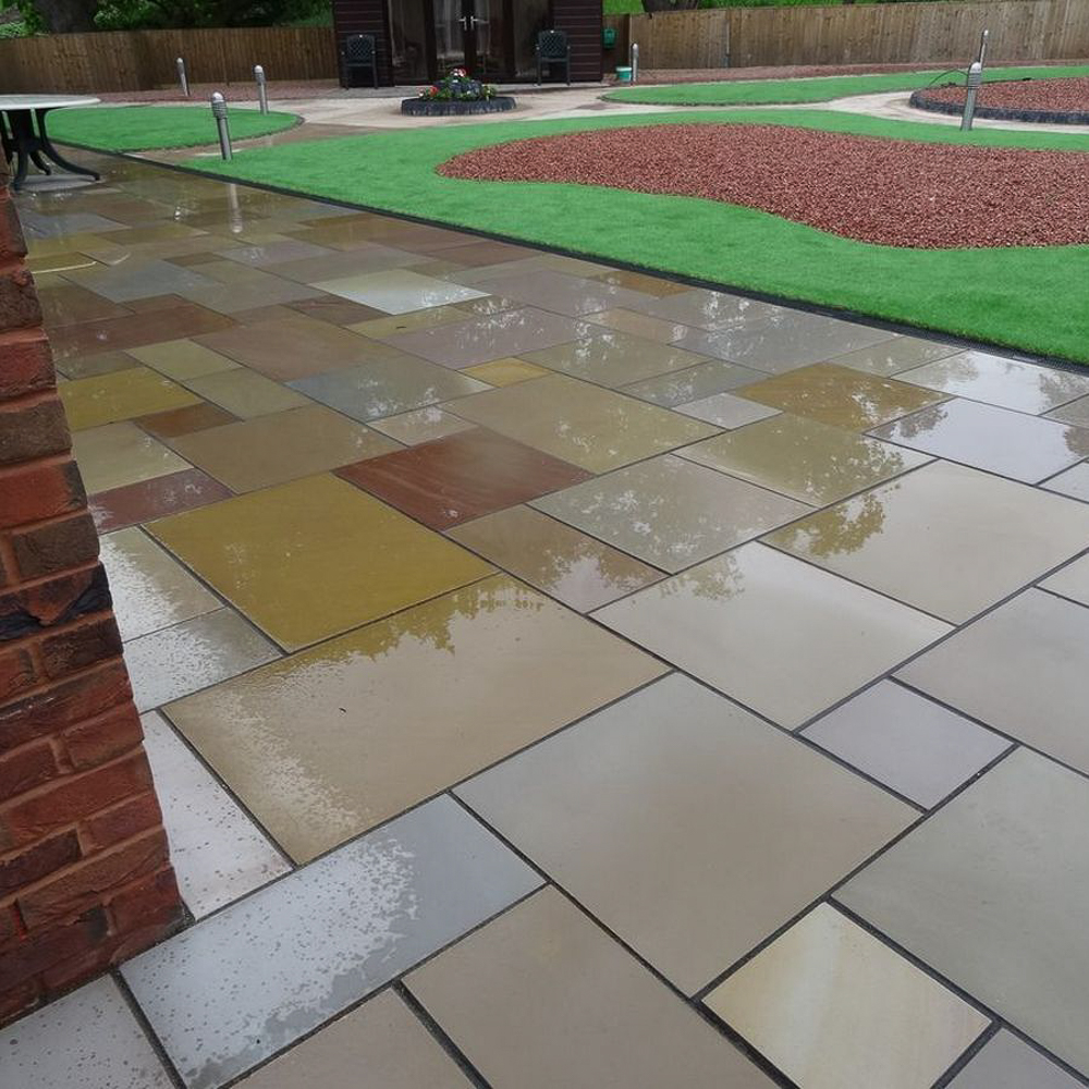 Raj Green Sawn and Honed Patio Slabs