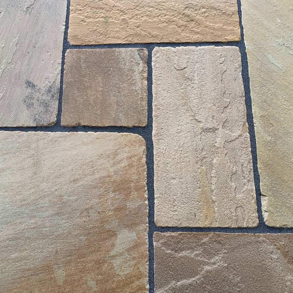 Fossil Buff Aged and Tumbled Patio Slabs