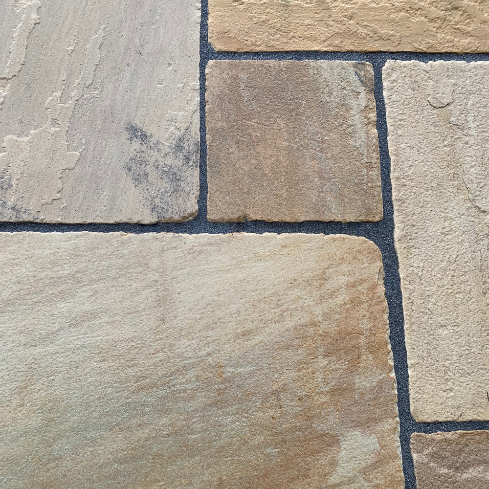 Fossil Buff Aged and Tumbled Patio Slabs