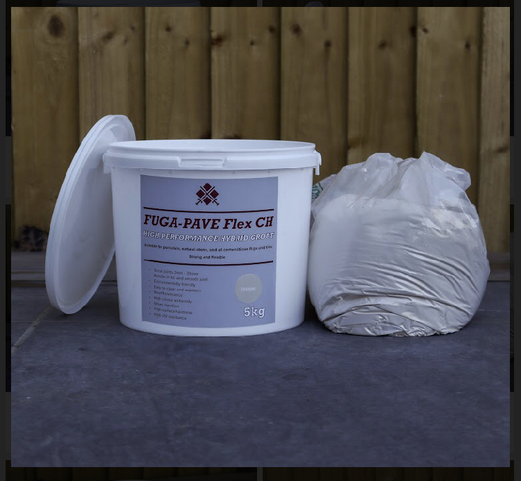 Fuga-Pave Part C High Performance Hybrid Grout open tub showing contents